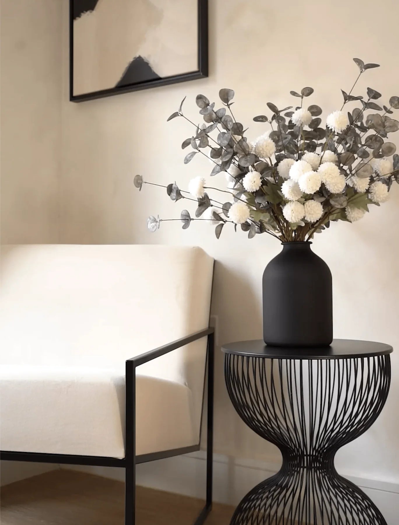 Stone-Textured White Decorative Vase